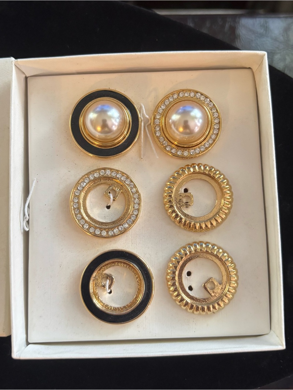 Vintage Kenneth Jay Lane  Interchangeable Clip-On Earring Set